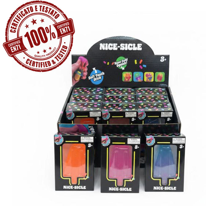 SQUISHY POP-SICLE (Ghiaccioli) 9cm TPR Soft In box In display da 12pz