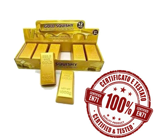 SQUISHY Gold Bar (Lingotto d'oro) 13cm In espo da 12pz